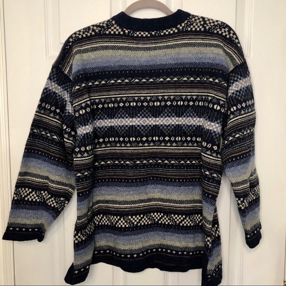 ESPRIT Aztec Boho Printed Lambswool Sweater Medium - Picture 2 of 7